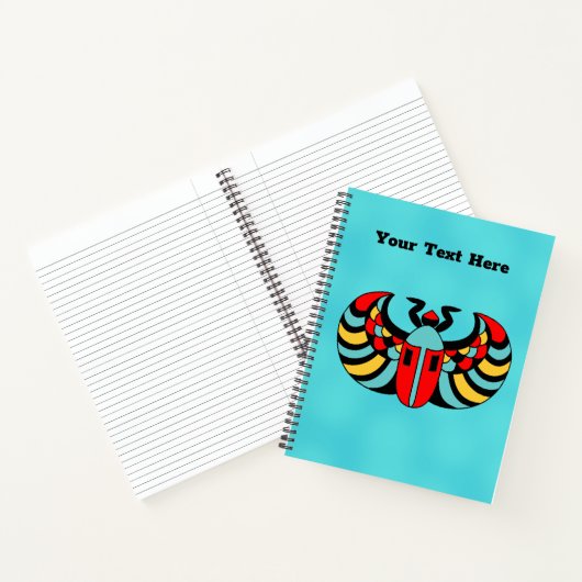 アクアカラフルで明るいエジプトのスカラブビートル ノートブック (内部)
