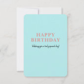 アクアカラフルブルーフローラハッピー21stバースデーカード (裏面)