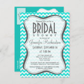 アクアカラーシェブロン;ジグザグ インビテーションポストカード (正面/裏面)