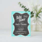 アクアカラーシェブロン;ヴィンテージシャルボードルック インビテーションポストカード (スタンド正面)