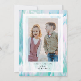 アクアカラーズクリスマスホリデーフォトカード 招待状