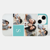 アクアカラーブロックフォトコラージュ&モノグラム Case-Mate iPhoneケース (裏面 (横))