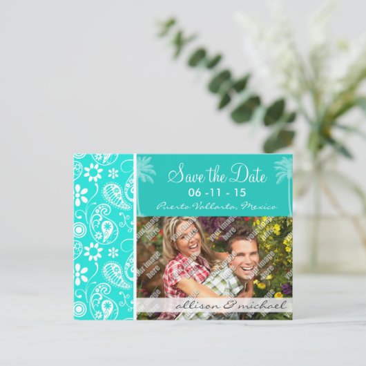 アクアカラーペイズリー;フローラ;サマーパーム 案内ポストカード (スタンド正面)