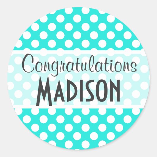 アクアカラー水玉模様 ラウンドシール (正面)