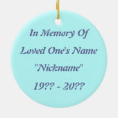 アクアガラスフラワーメモリアルオーナメント セラミックオーナメント (裏面)