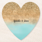 アクアガーリーウォーター色金ゴールドグリッター ペーパーコースター (正面)