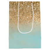 アクアガーリーウォーター色金ゴールドグリッター ミディアムペーパーバッグ (裏面)