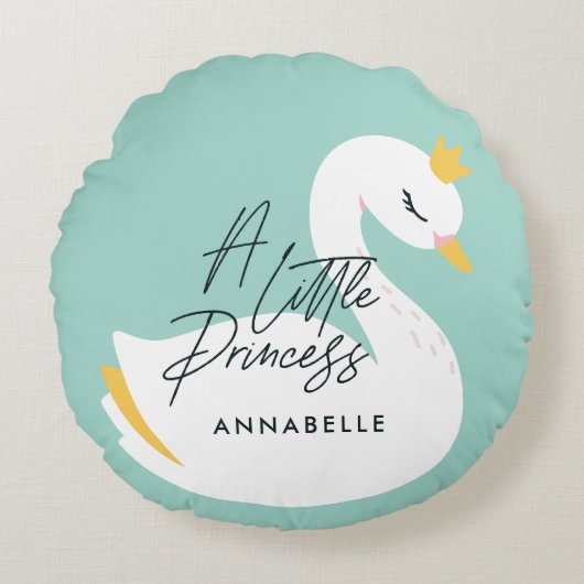 アクアガーリーエレガント写真の美しい白鳥 ラウンドクッション (正面)