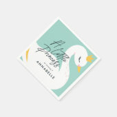 アクアガーリーエレガント写真美しい白鳥パーティー スタンダードカクテルナプキン (角)