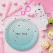 アクアガーリーシルバーグリッタースパークルマーメイド ペーパープレート (パーティー)