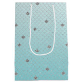 アクアガーリーシルバーグリッタースパークルマーメイド ミディアムペーパーバッグ (裏面)