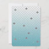 アクアガーリーシルバーグリッタースパークルマーメイド 招待状 (裏面)