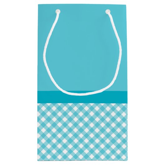 アクアガーリージンガムかわいい真珠のバラ弓と名前 スモールペーパーバッグ (裏面)