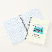 アクアガーリータイプライターレトロ60sかわいいパーソナライズされた ノートブック (内部)