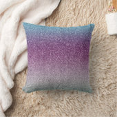 アクアガーリーパープルミントピンクグリッターグラデーション クッション (ブランケット)