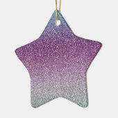 アクアガーリーパープルミントピンクグリッターグラデーション セラミックオーナメント (左)