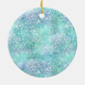 アクアガーリーピーチ金ゴールドパープルミントマーメイドグリッター セラミックオーナメント (裏面)