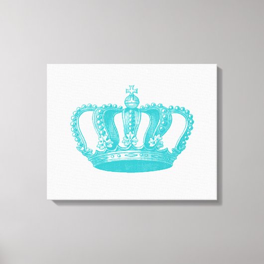 アクアガーリーブルーヴィンテージクラウン キャンバスプリント (正面)