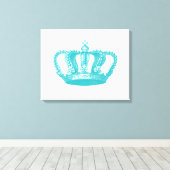 アクアガーリーブルーヴィンテージクラウン キャンバスプリント (インサイチュ (ウッドフロア))