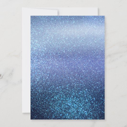 アクアガーリーベビーブルートリプルグリッターグラデーション誕生日 招待状 (裏面)