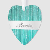 アクアガーリーミントグラムグリジーティンゼルストライプズ オーナメント (正面)