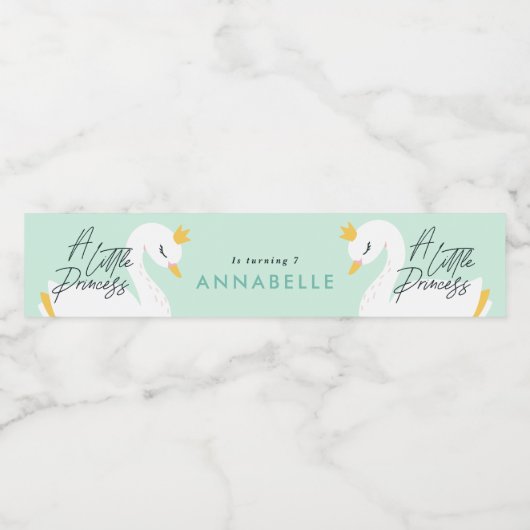 アクアガーリー写真エレガント美しい白鳥パーティーファボ ペットボトルラベル (シングルラベル)