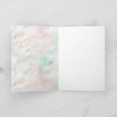 アクアガーリー赤面ピンク金ゴールドヒョウ印刷ハート カード (内部)