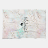 アクアガーリー赤面ピンク金ゴールドヒョウ印刷 キッチンタオル (横)