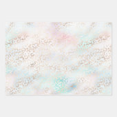 アクアガーリー赤面ピンク金ゴールドヒョウ印刷 ラッピングペーパーシート (正面)