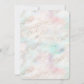 アクアガーリー赤面ピンク金ゴールドヒョウ印刷 招待状 (裏面)