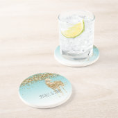 アクアガーリー金ゴールド紙吹雪グリッターユニコーン コースター (側面)