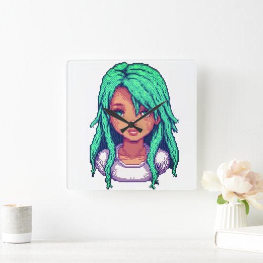 アクアガール スクエア壁時計 (ホーム)