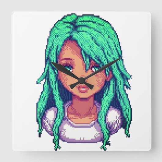 アクアガール スクエア壁時計 (正面)