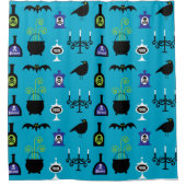 アクアキッズハロウィーンプリントシャワーカーテン シャワーカーテン (正面)