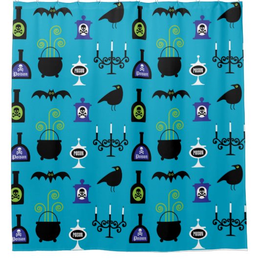 アクアキッズハロウィーンプリントシャワーカーテン シャワーカーテン (正面)