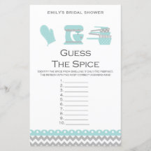 アクアキッチンブライダルシャワーゲームプリント