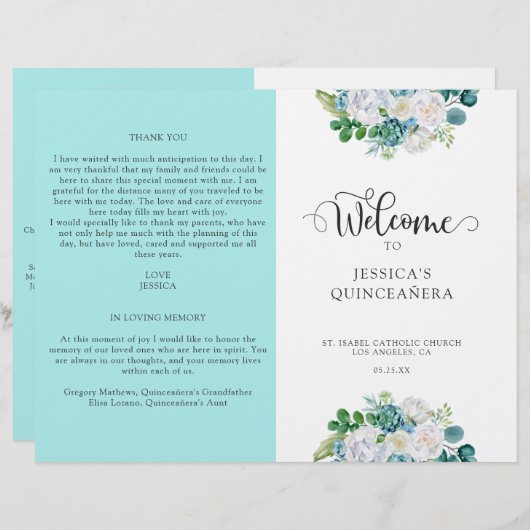 アクアキンセアニェラプログラム、アクア&ホワイトフローラ (正面/裏面)