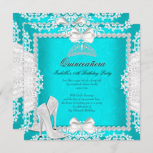 アクアキンセアニェラ15thバースデーパーティーハイヒール 招待状 (正面/裏面)