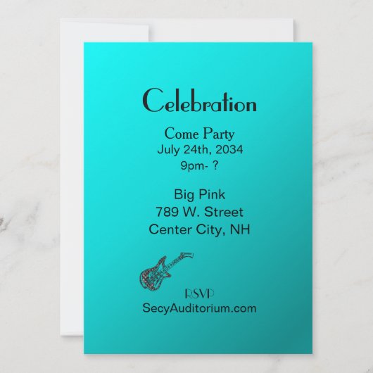 アクアギターパーティー 招待状 (正面)