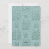 アクアギフトパターン写真テンプレートクリスマス シーズンカード (裏面)