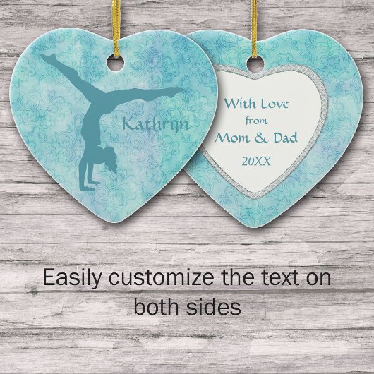 アクアギムナストオンティール(緑がかった色)パターン セラミックオーナメント