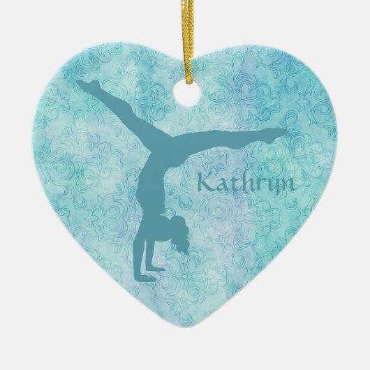 アクアギムナストオンティール(緑がかった色)パターン セラミックオーナメント (正面)