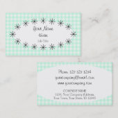 アクアギンガムチェック楕円名刺 名刺 (正面/裏面)