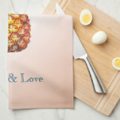 アクアクリームハッピートロピカルパイナップル キッチンタオル (四つ折り)