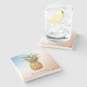 アクアクリームハッピートロピカルパイナップル ストーンコースター (横)