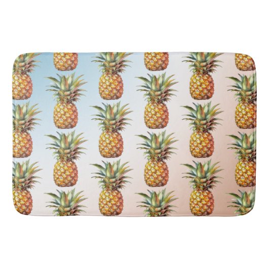 アクアクリームハッピートロピカルパイナップル バスマット (正面)