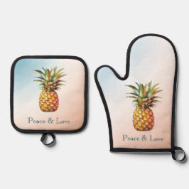 アクアクリームハッピートロピカルパイナップル 鍋つかみ&鍋敷きセット