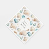 アクアクリームビーチシェルブライダルシャワー スタンダードランチョンナプキン (角)