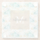 アクアクリーム金ゴールドフローラブラックモノグラム ガラスコースター (裏面)