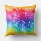 アクアクールレッドブルーイエローオレンジ絞り染め クッション (裏面)